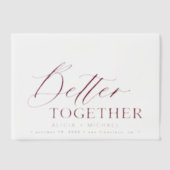 Elegante vellum overlay bordeaux bruiloft save dat vellum uitnodigingen (Voorkant)