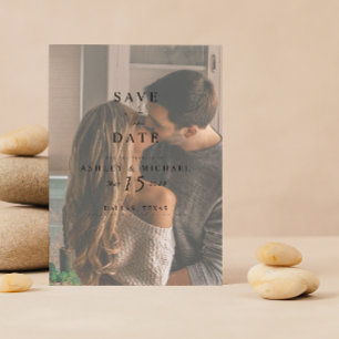 Elegante Vellum Overlay Waterverf Foto QR Code Save The Date