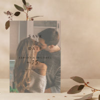 Elegante Vellum QR-code Waterverf Foto Bruiloft