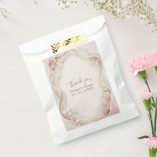 Elegante Vellum Roze Trouw Gelaagde Bloemen Bedankzakje