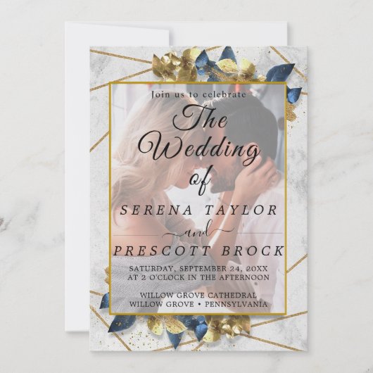 Elegante Vellum Trouw Uitnodiging (Voorkant)