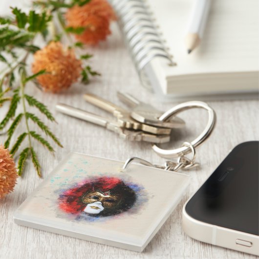 Elegante Venetiaanse Carnaval Masker Sleutelhanger (Voorkant Rechts)