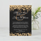 Elegante Veranderen Verlaagde Bruiloftsgouden Lich Kaart (Staand voorkant)