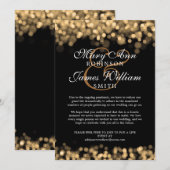 Elegante Veranderen Verlaagde Bruiloftsgouden Lich Kaart (Voorkant / Achterkant)