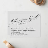 Elegante verandering is goede grijze bewegende aan notitiekaartje (Voorkant / Achterkant in situ)