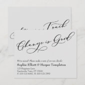 Elegante verandering is goede grijze bewegende aan notitiekaartje (Voorkant / Achterkant)