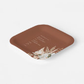 Elegante Verbrande Sinaasappel Terracotta Bloemen Papieren Bordje (Gebogen)