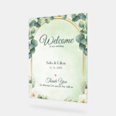 Élégante verdure Arc en or Mariage Bienvenue (Angle)