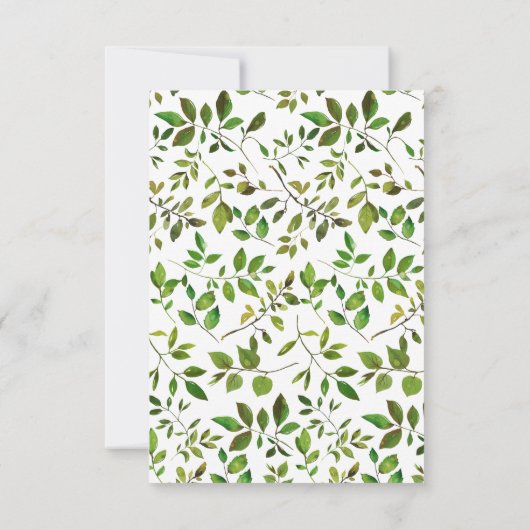 Elégante verdure Botanique Foliage Mariage RSVP (Dos)