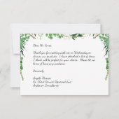 Elégante verdure Carte de remerciements profession (Dos)