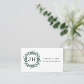 Élégante verdure Carte de visite de couronne d'euc (Debout devant)