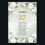 Élégante verdure et numéro de table or avec des no<br><div class="desc">Venez vous réjouir pour votre mariage avec ce design charmant pour le numéro de table avec les noms des invités avec ces adorables Watercolor peint à la main fleurs blanches roses pivoines mélangé sauge eucalyptus vert et combiné écriture de script moderne. Montrez-leur qu'ils votre attention spéciale et Donnez-leur un moment...</div>