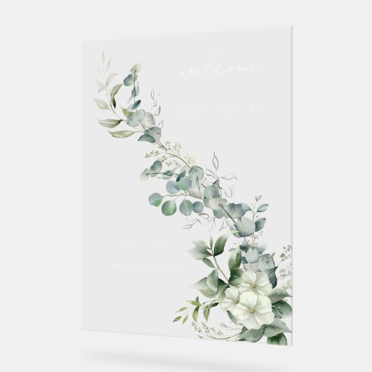 Elégante verdure Eucalyptus Bienvenue (Angle)