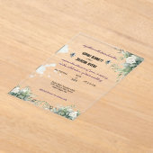 Élégante verdure Faire-part de mariage acrylique (Poser)