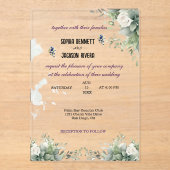 Élégante verdure Faire-part de mariage acrylique (Recto)