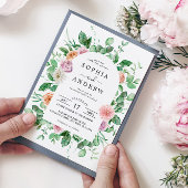 Élégante verdure Faire-part de mariage florale