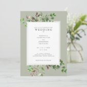 Élégante verdure Faire-part de mariage minimal (Debout devant)