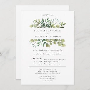 Élégante verdure Faire-part de mariage minimaliste