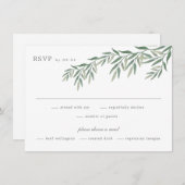Elégante verdure Foliage Mariage Carte RSVP (Devant / Derrière)