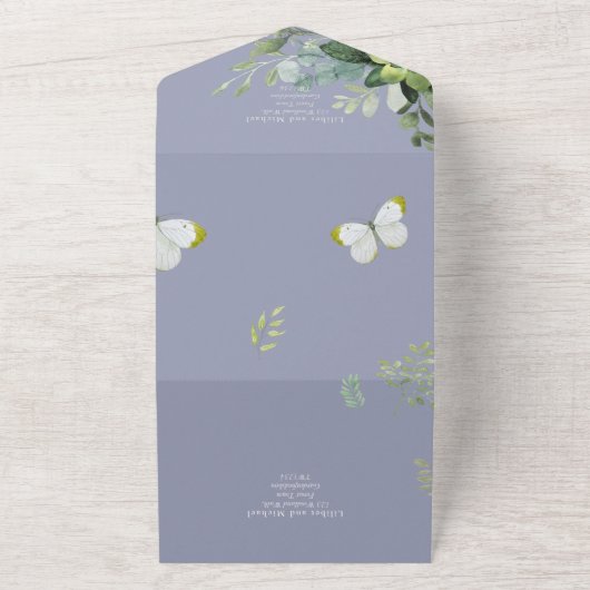 Élégante verdure Foliage Mariage Invitations Budge (Dehors)