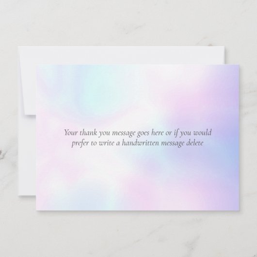 Élégante verdure holographique Merci Feuille (Dos)