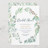 Elégante verdure Invitation de douche nuptiale (Devant / Derrière)