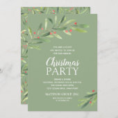 Élégante verdure Invitations de Noël (Devant / Derrière)