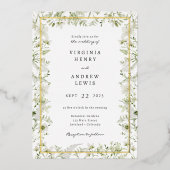 Elégante verdure Invitations Mariage Foil (Recto)