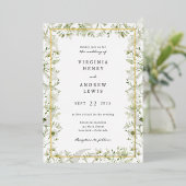 Elégante verdure Invitations Mariage Foil (Debout devant)