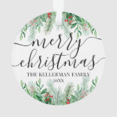 Élégante verdure Joyeux Noël Famille Photo (dos)