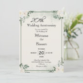 Elégante verdure Mariage Anniversaire Invitations (Debout devant)