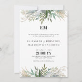 Elégante verdure Mariage Invitations Moderne (Devant)
