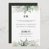 Elégante verdure Mariage Invitations Moderne (Devant / Derrière)