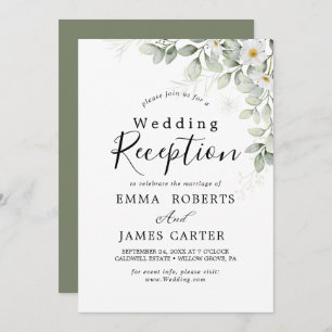 Elégante verdure Mariage Réception Invitation