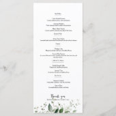 Elégante verdure menu mariage double face (Dos)
