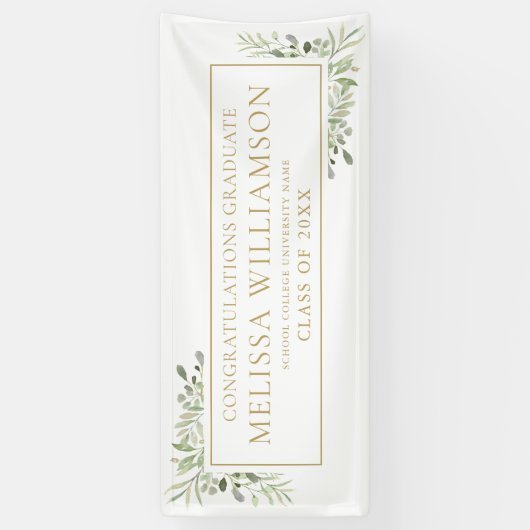 Élégante verdure moderne Bannière de graduation en (Vertical)