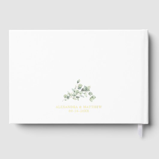 Élégante verdure Monogram Mariage Gold Foil (Verso)
