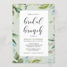 Élégante verdure Nuptiale Brunch Invitation