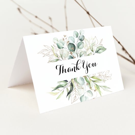 Élégante verdure or plié Merci Mariage