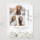 Élégante verdure Photo Faire-part de graduation (Devant)