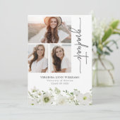 Élégante verdure Photo Faire-part de graduation (Debout devant)