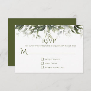 Elégante verdure RSVP - Vert Olive foncé