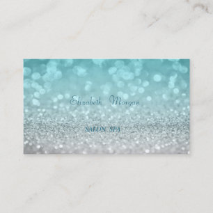 Elegante verfijnde moderne blauwe glitter bokeh visitekaartje