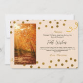 Elegante Verjaardag Herfst Bladeren & Gouden Polka (Voorkant)