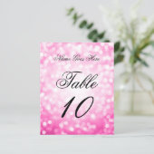 Elegante Verjaardag Roze Glitter Lights Place Card (Staand voorkant)
