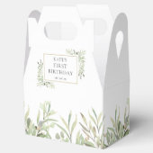 Elegante verjaardags groene bladeren favor box bedankdoosjes (Geopend)