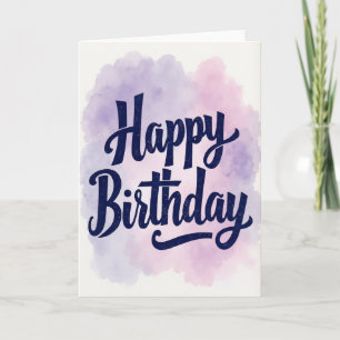 Elegante Verjaardags Indigo Script Kaart