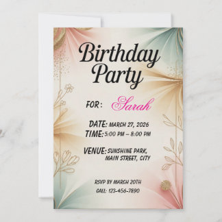 Elegante verjaardagsfeest uitnodiging – Aanpasbaar
