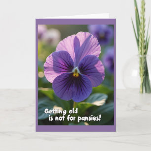 Elegante Verjaardagskaart met Paarse Bloem Kaart