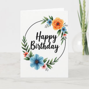 Elegante verjaardagskaart met script kaart